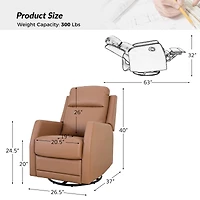 Hulala Home Donat Faux Leather Swivel Recliner