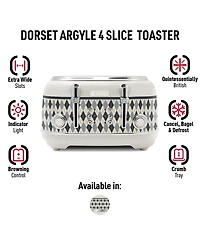 Haden Argyle 4-Slice Wide-Slot Self-Centering Toaster, 75140
