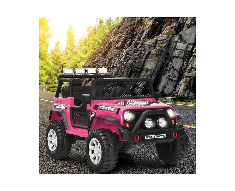 Slickblue 12V Kids Remote Control Electric Ride On Truck Car with Lights and Music
