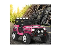 Slickblue 12V Kids Remote Control Electric Ride On Truck Car with Lights and Music