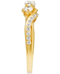 Diamond Three Stone Twist Engagement Ring (1/2 ct. t.w.) in 14k Gold