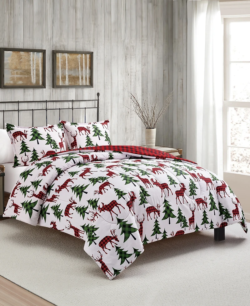 Sunham Plaid Deer Reversible 3-Pc. Comforter Sets