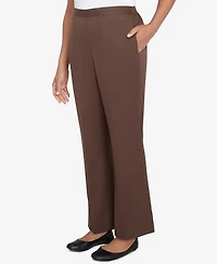 Alfred Dunner Women's Wine Country Soft Microfiber Side Seam Pocket Medium Length Pants