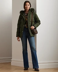 Lauren Ralph Women's Faux-Fur Hooded Puffer Coat