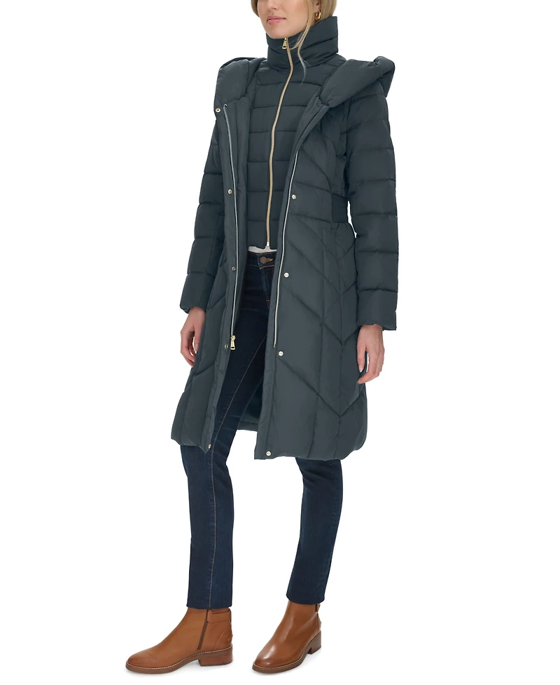 Cole Haan Women's Bibbed Hooded Puffer Coat