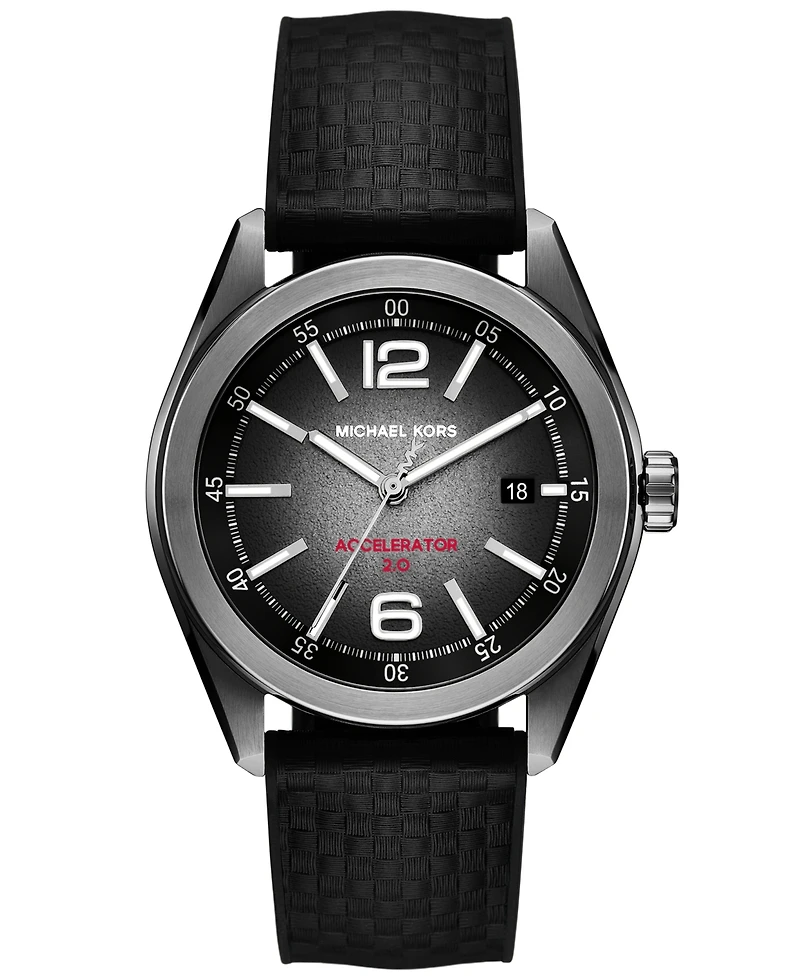Michael Kors Men's Accelerator 2.0 Three-Hand Date Nylon and Silicone Watch 42mm