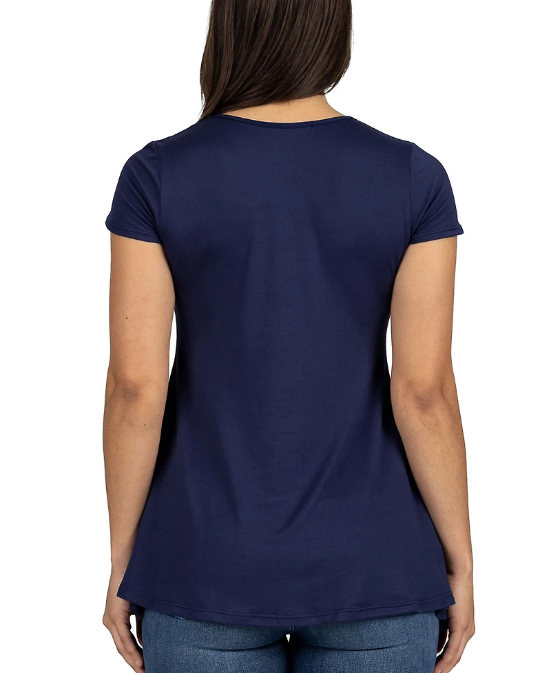 24seven Comfort Apparel Women's Short Sleeve Loose Fit Tunic Top