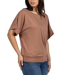 24seven Comfort Apparel Loose Fit Dolman with Wide Sleeves Top