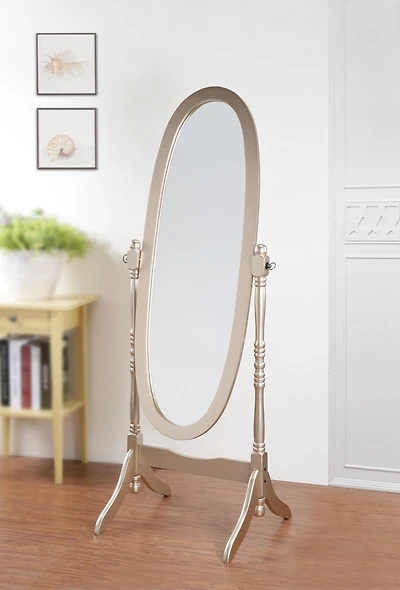 Streamdale Traditional Queen Anna Style Wood Floor Cheval Mirror, Gold Finish