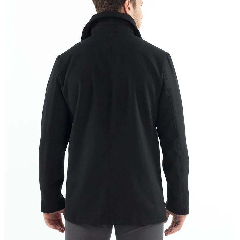 Alpine Swiss Men's Mason Wool Blend Pea Coat Jacket Double Breasted Dress