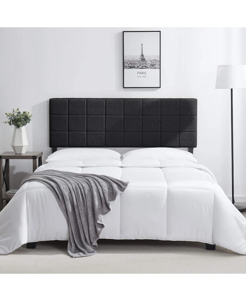 Clara Clark Heavy Duty Adjustable SquareTufted Fabric Headboard - King