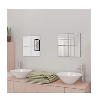 vidaXL Frameless Mirror Tiles Glass 8 pcs 8.1"