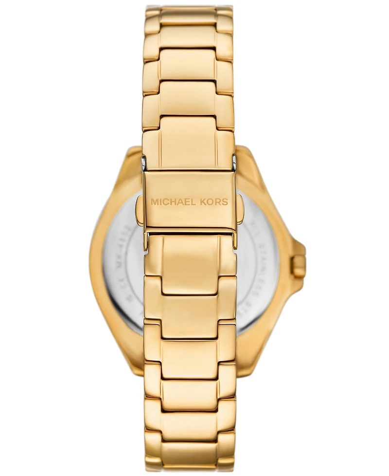 Michael Kors Women's Kacie Three-Hand Gold-Tone Stainless Steel Watch 39mm