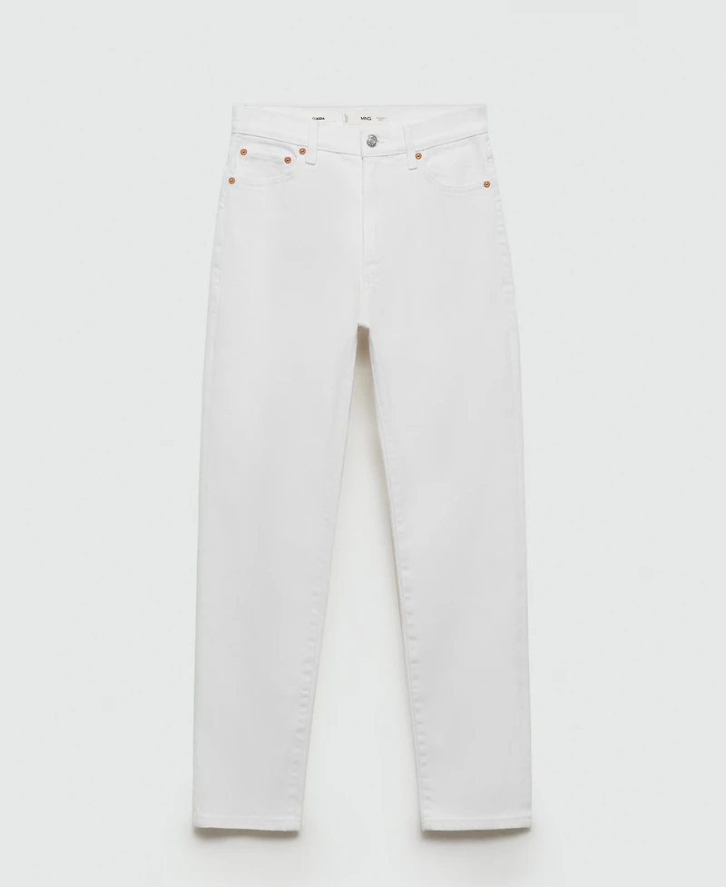 Mango Women's Claudia Slim Crop Waxed Jeans