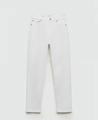 Mango Women's Claudia Slim Crop Waxed Jeans