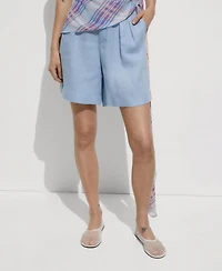 Mango Women's Linen Straight Shorts