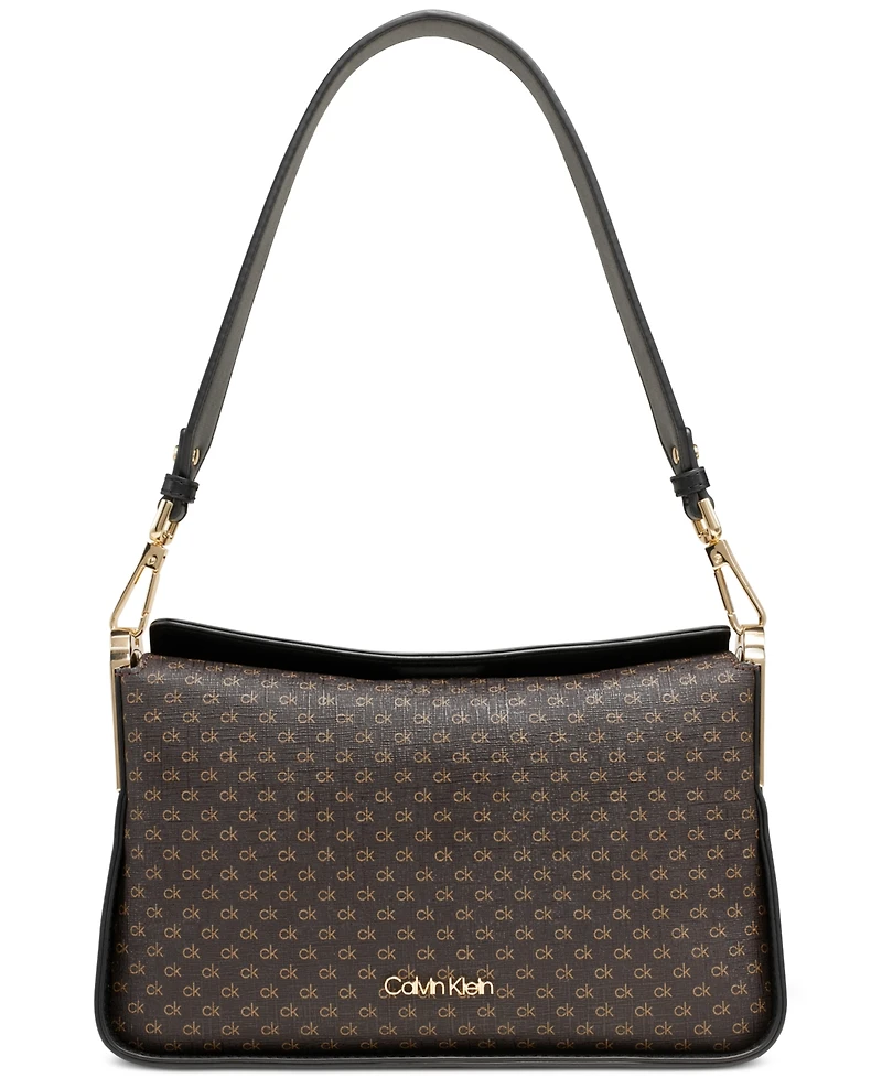 Calvin Klein Fay Signature Demi Shoulder with Magnetic Top Closure