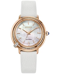 Citizen Eco-Drive Women's L Arcly Diamond Accent Rose Gold-Tone Stainless Steel Bracelet Watch 31mm