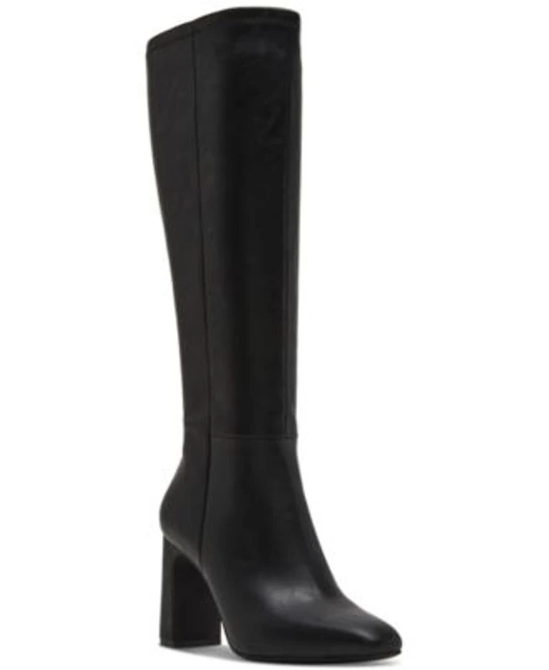 Madden Girl Wisee Block Heel Knee High Dress Boots Regular Wide Calf