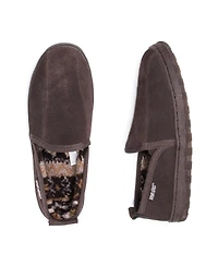 Muk Luks Men's Eric Printed Berber Suede Slip On Slippers