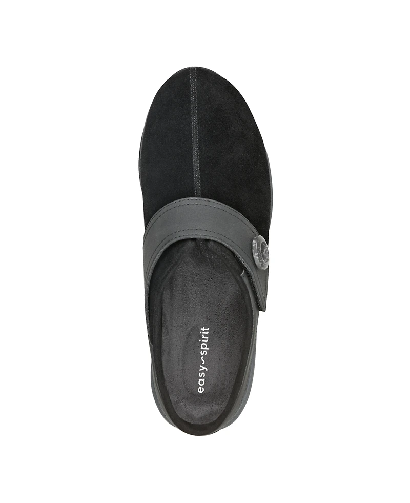 Easy Spirit Women's Edline Button Strap Slip-On Mules