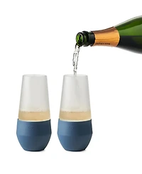 Rabbit Freezable Champagne Glasses, Set of 2, Slate