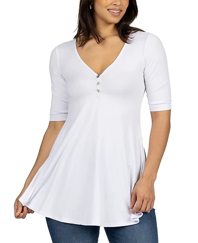 24seven Comfort Apparel Short Sleeve Tunic Top