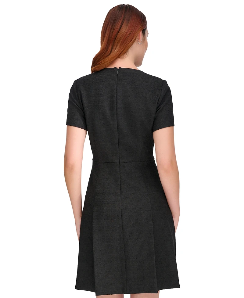 Tommy Hilfiger Women's Round-Neck Fringe-Trim Dress