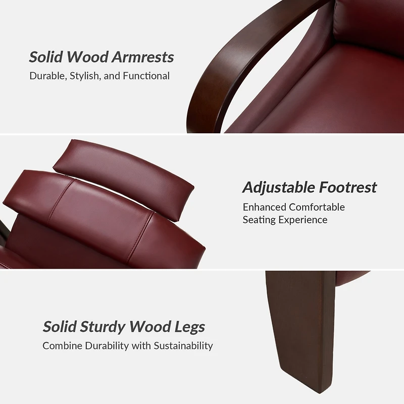 Alex Genuine Leather Manual Recliner