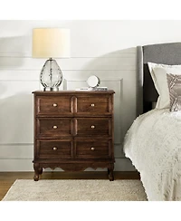 Hulala Home Pallantium Farmhouse 32"Tall Nightstand with Solid Wood Legs