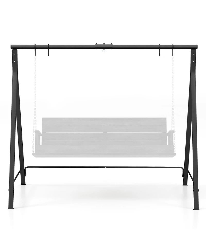 Slickblue Patio Metal Swing Stand with A-Shaped Structure-Black