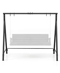 Slickblue Patio Metal Swing Stand with A-Shaped Structure-Black