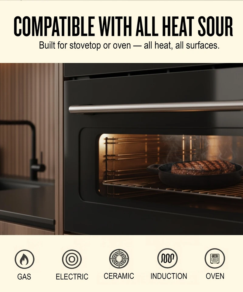 Alva Nori 11" Pre-Seasoned Cast Iron Grill Pan