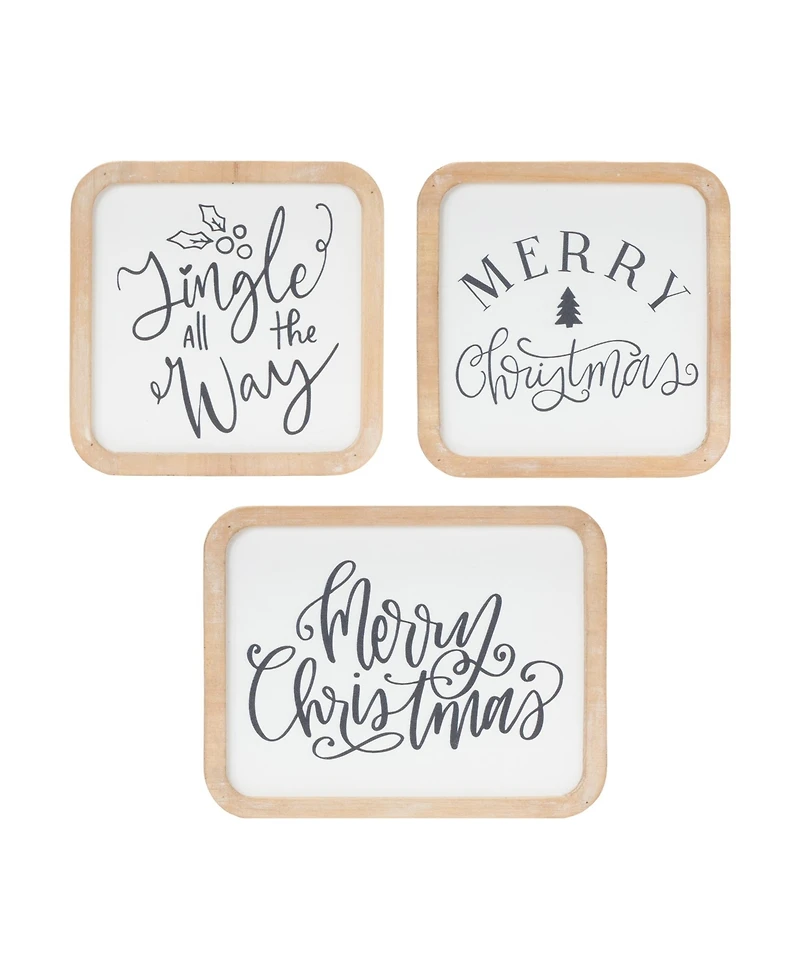 Slickblue Christmas Holiday Sentiment Plaque Set of 12 Festive Seasonal Plaques