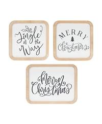 Slickblue Christmas Holiday Sentiment Plaque Set of 12 Festive Seasonal Plaques