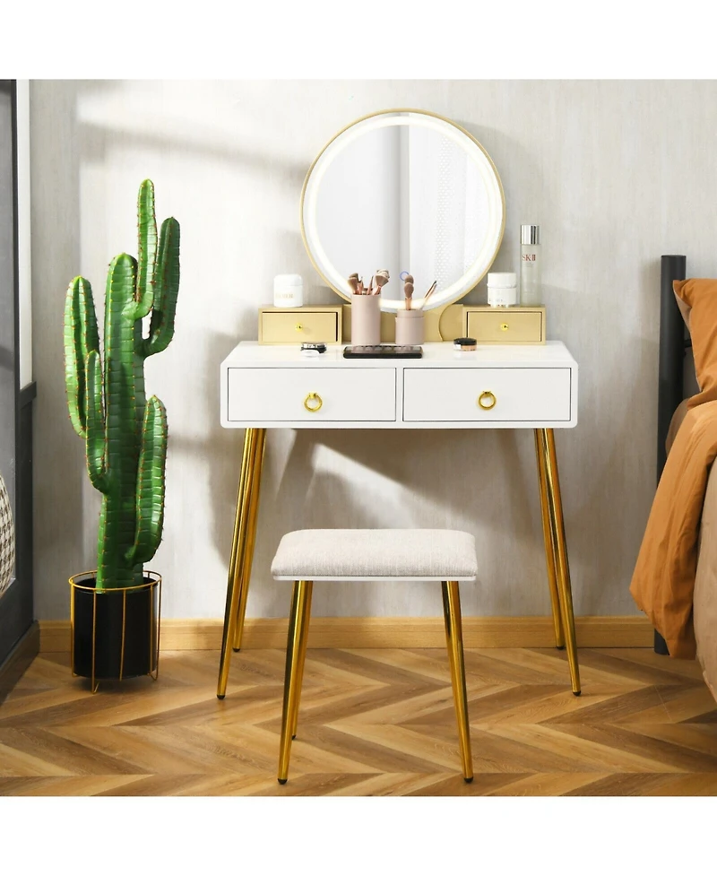 Sugift Vanity Table Set with Mirror