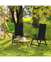 Costway 1 Pcs Patio Folding Chair Outdoor Chairs with Padded Seat, Adjustable Backrest