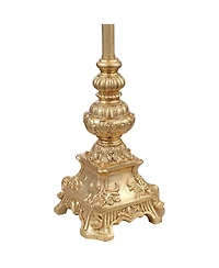 Regency Hill Traditional Buffet Table Lamps 36.5" Tall Set of 2 Gold Intricate Details Black Fabric Bell Shade for Dining Room