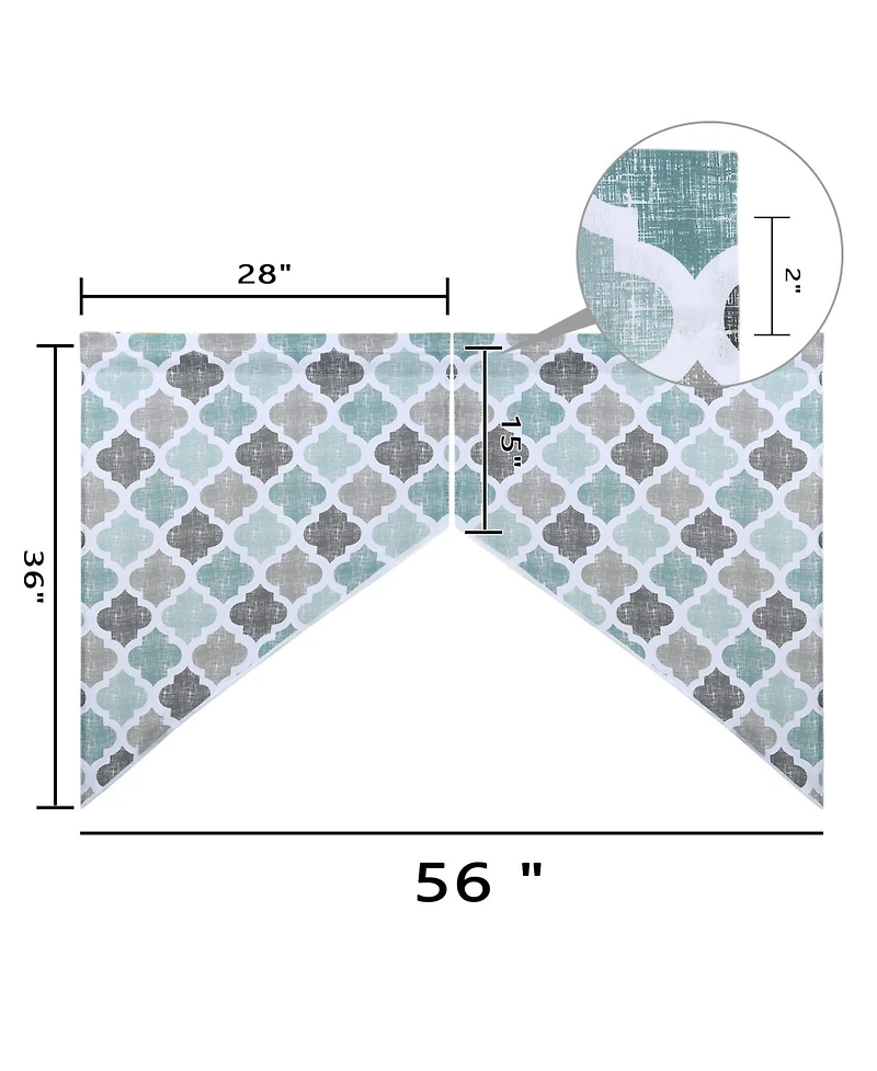 Caromio Geometric Quatrefoil Cotton Blend Kitchen Swag Valance Curtain Pair, 56" x 36"