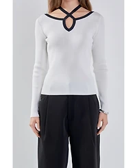 endless rose Women's Knit Cutout Halter Top