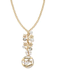 Holiday Lane Peace On Earth Pendant Necklace, 28" + 3" extender, Created for Macy's