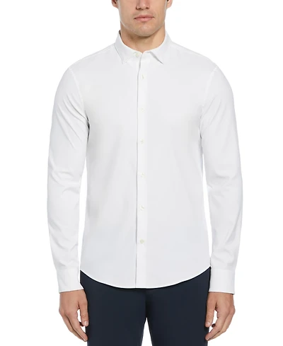 Perry Ellis Men's Slim-Fit Stretch Solid Button-Down Twill Shirt
