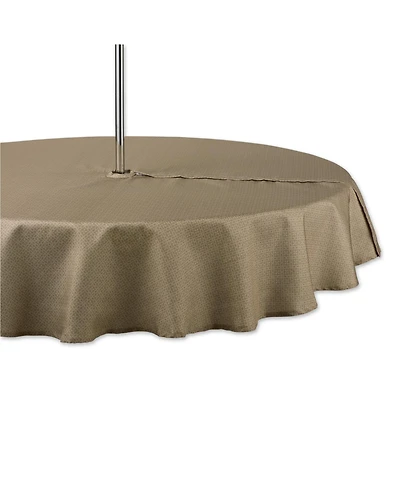 Design Imports Lattice Print Outdoor Tablecloth with Zipper 60 Round