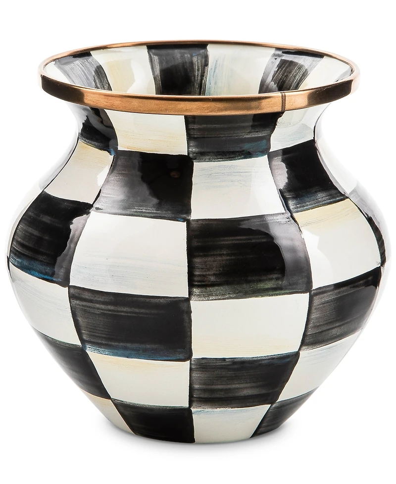 Mackenzie-Childs Courtly Check Enamel Vase