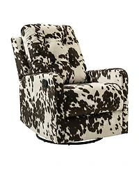 Hulala Home Arlette Transitional Swivel Recliner with Metal Base