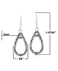 American West Jewelry Sterling Silver White Mother of Pearl Gemstone Pear Shaped Lever Back Earrings