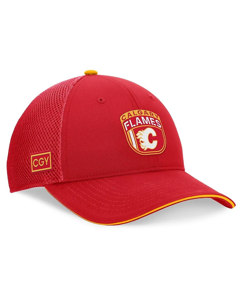 Fanatics Men's Red Calgary Flames 2024 Nhl Draft on Stage Trucker Adjustable Hat