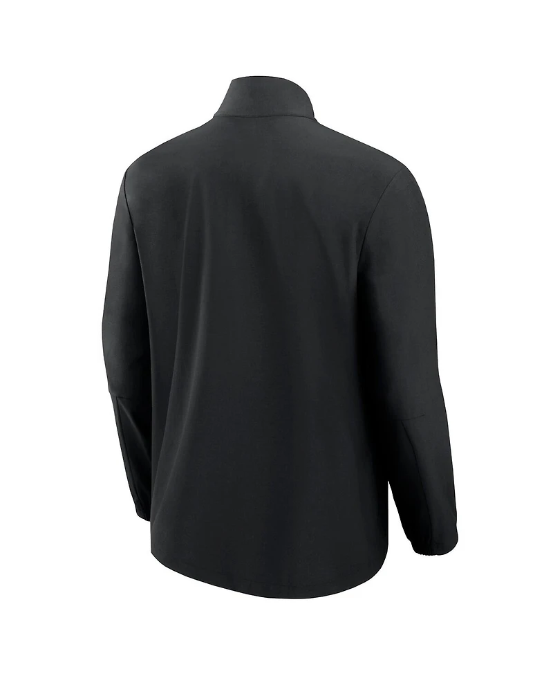 Fanatics Men's Black Atlanta Braves Front Office Woven Full-Zip Jacket