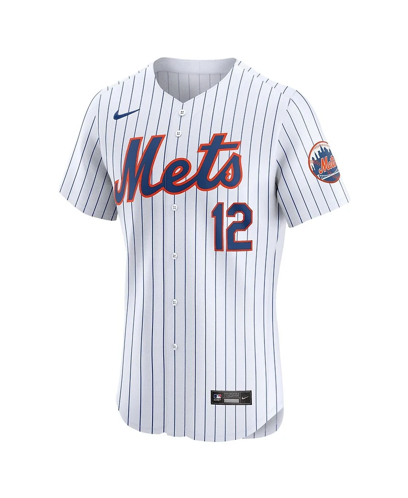 Nike Men's Francisco Lindor White New York Mets Home Elite Jersey