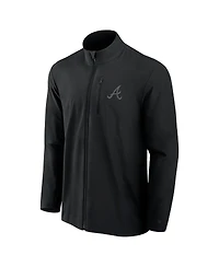 Fanatics Men's Black Atlanta Braves Front Office Woven Full-Zip Jacket